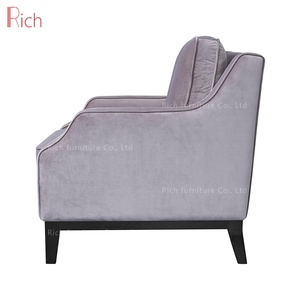 Canapé 1 place au design rétro américain, accoudoir incurvé, <span class=keywords><strong>fauteuil</strong></span> confortable en tissu pour salon, hôtel, bureau, hall d'entrée - Product Image 3