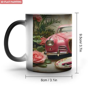 Mug en céramique 11oz sensible à la chaleur, noir givré, tasse à thé et à café réutilisable, non toxique - Product Image 1