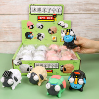Jouet Squishy Mouton Amusant à Yeux Saillants, en Vinyle, Anti-Stress, Fidget, Dessin Animé, Vente en Gros, Cadeau de Fête