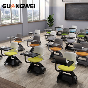 เก้าอี้นักเรียนพลาสติกที่ทันสมัยมีแผ่นเขียนขนาดใหญ่สำหรับการฝึกอบรมในห้องเรียนในโรงเรียนสำนักงานขายส่ง - Product Image 4