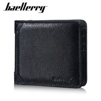 Dompet Pendek Pria Kulit Baru dari Baellerry dengan Nuansa Mewah dan Banyak Slot Kartu, Dompet Kecil Retro Sederhana untuk Pria