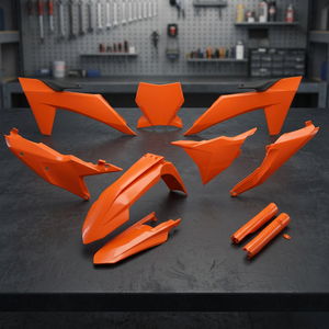 Kit Completo in Plastica Arancione 127 per KTM SX 250 2023-2024 Parti in Plastica ABS Inclusi Filtro Aria Disco Freno Faro Materiale PC - Product Image 3