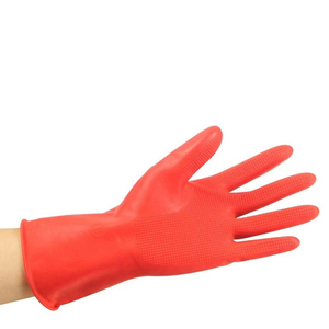 قفازات مطاطية حمراء مقاومة للاهتراء متينة تستخدم في غسيل الأطباق بالمطبخ المنزلي وتعمل بالماء - Product Image 4