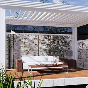 Moderno impermeabile in pvc parasole custom esterno balcone, motorizzato panno retrattile tetto tenda pergola in alluminio/