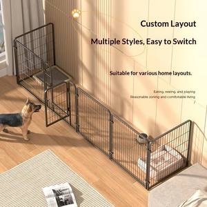 Hayvan Kafesi Demir Tel Köpek Çiti İç Mekan Kaçış Önleyici Evcil Hayvan Kafesi Küçük Orta Boy Köpekler İçin Bahçe Çitleri Kapılı - Product Image 3