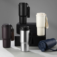Vasos Negros para Regalo Empresarial con Infusor de Té de Frutas, Doble Forma de Beber, Taza de Café de Acero Inoxidable Promocional con Marca OEM para Viajes