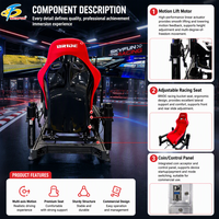 Plateforme de mouvement 4DOF pour simulateur de course automobile, profil en aluminium, support triple écran, jeu libre, monnayeur, version anglaise