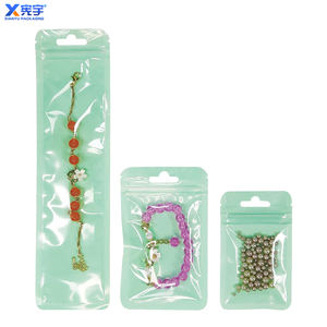 Sacs à fermeture éclair colorés Macaron Mylar avec fenêtre transparente anti-odeur pochettes en plastique Euro trou pour aliments pour animaux de compagnie et colliers - Product Image 5