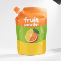 Op Maat Bedrukt Laag Moq Digitaal Bedrukt Kleurrijk Vruchtenpoedersap En Voedingssupplement Tuit Zakje Mylar Zakken 250Ml
