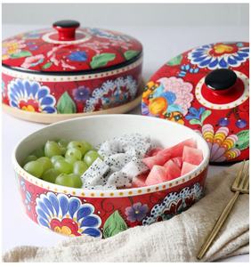 Bol en céramique de style japonais avec couvercle, grand bol à soupe, bols à salade, cadeau de mariage - Product Image 5