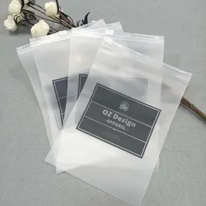 Frosted Matte Clear Zip Lock Plastic Bags For Packing Clothes