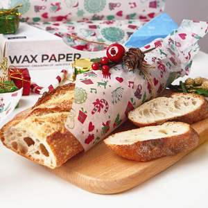 Papier ciré de Noël imperméable à la graisse parchemin doublures de panier de nourriture <span class=keywords><strong>pour</strong></span> emballer des friandises de vacances cadeaux vêtements chaussures - Product Image 4
