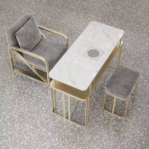 Juego de Mesa y Silla de Manicura Profesional Gris K, un Juego Completo de Muebles de Salón con Almacenamiento, Puerto USB y Aspiradora - Product Image 6