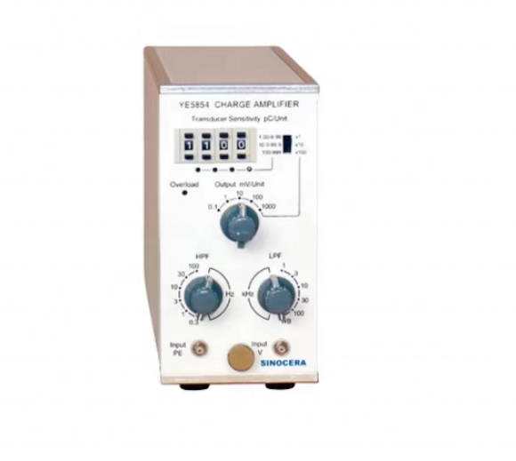 Precision Charge Amplifier with four groups decimal sensor sensitivity adjustment; input methods such as charge, voltage, IEPE