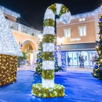 Lumières LED 3D à motif de canne à sucre pour décoration de noël, décoration de paysage