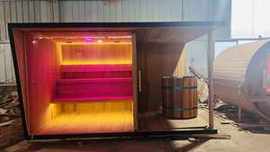 Ensemble de récupération écologique NatureRetreat : sauna à bois et bain de glace pour complexe bien-être hors réseau - Product Image 3