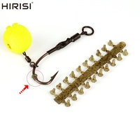 Lot de 10 cartouches de perles de fixation en caoutchouc Hirisi pour hameçons de pêche à la carpe, accessoires de montage AH039-6