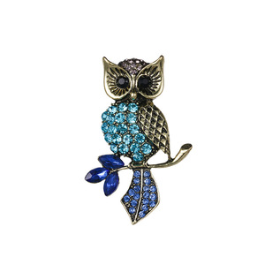 Broche vintage hibou en perles, épinglette animale en strass, accessoire vestimentaire en gros - Product Image 5