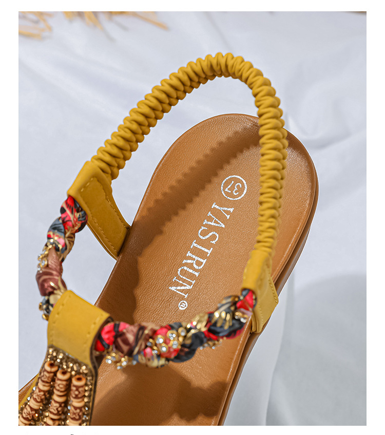 2022 Summer New Fashion Women Sandals Elastic Strap Lightweight Comfortable Flat Sandals