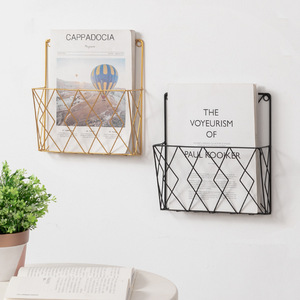 Porte-revues mural en fer forgé, style minimaliste moderne, pour chambre et bureau, étagère de rangement polyvalente et durable pour le 1er étage - Product Image 6