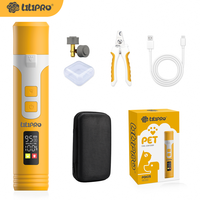 LILIPRO PG105 Professioneller Elektrischer Aufladbarer Tiernagelschleifer Geräuscharmer Hundekrallenschärfer Kabelloses Katzenpflege-Produktset