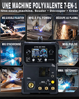 Machine à souder TIG MIG MMA Plasma à impulsion simple/double sans gaz pour aluminium CTM250PRO – Stock UE