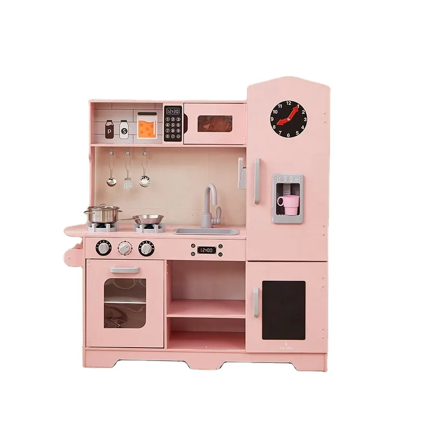 Wholesale New Big Wooden Toys Child Baby Kids Kitchen Pretend Play Set Wood Toy for Girls Boy Children Home Cooking
