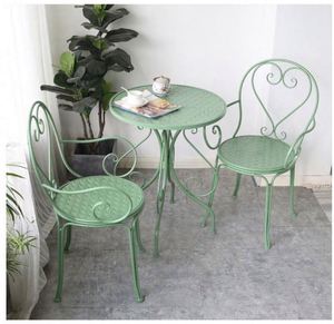 Set di Tavoli da Pranzo per Esterni in <span class=keywords><strong>Ferro</strong></span> <span class=keywords><strong>Battuto</strong></span> per Patio, Giardino e Cortile - Product Image 5