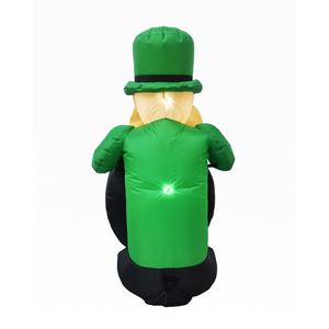 Décoration de fête à thème de fêtes et festivals, intérieur et extérieur, Leprechaun gonflable assis de 1,2 m pour la Saint-Patrick, pour décorations de jardin - Product Image 4