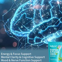 Complément Cérébral Nootropique pour l'Énergie et la Concentration, Clarté Mentale, Amélioration de l'Humeur et Soutien de la Fonction Nerveuse – Menthes Énergisantes et Concentrantes