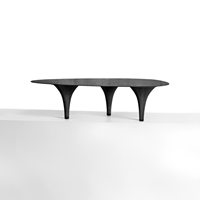 Table de salle à manger noire, ensemble de table de salle à manger moderne et luxueux pour restaurant