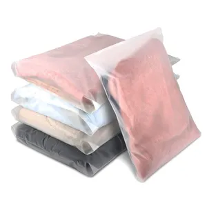 Printed Logo Wholesale Frosted Clothes Towels Cosmetics Toiletries Organizer Journey Packaging Self Sealing Zip Lock Bag