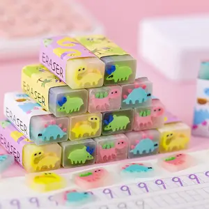 Scented Jelly Rubber Kindergarten Cartoon Small Dinosaur Translucent Sandwich Eraser Primary School Students Pencil Eraser