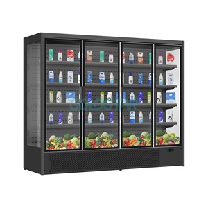 Réfrigérateur <span class=keywords><strong>LG</strong></span> <span class=keywords><strong>4</strong></span> <span class=keywords><strong>portes</strong></span>, vitrine réfrigérée pour légumes et fruits, refroidisseur vertical à ventilateur pour supermarché, refroidisseur de boissons froides - Product Image 4