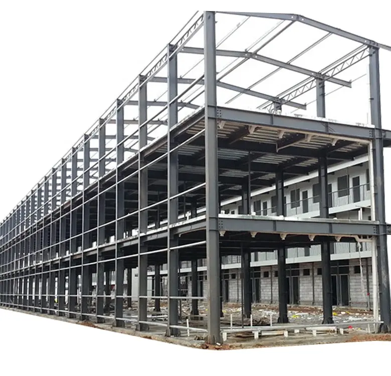 Customized prefabricated H Beam Steel frame structure apartment building/factory/residential house steel structure