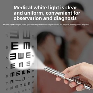 Linterna médica LED <span class=keywords><strong>de</strong></span> doble color con carga USB, <span class=keywords><strong>de</strong></span> aleación <span class=keywords><strong>de</strong></span> aluminio, para examen médico <span class=keywords><strong>de</strong></span> pupila, boca, oído, nariz y ojo. - Product Image 2