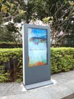 Kiosque publicitaire totem d'affichage numérique extérieur OEM, support au sol de 65 pouces, lecteur publicitaire à écran tactile