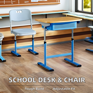 Modern Adjustable Height Steel Plywood Plastic Components School Desk <b>Chair</b> Sets Commercial Use SONGYE Brand Model ST-0709B 1 ST - Product Image 5