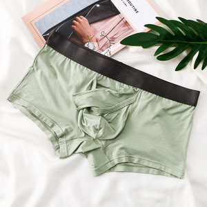 <span class=keywords><strong>Slip</strong></span> boxer da uomo in fibra di bambù con apertura a tromba d'elefante, tasca separata, vita media, traspirante e sottile - Product Image 4