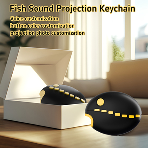 2024 recién llegado forma de pez programable pregrabable 7 Botón de sonido llavero proyector hablando llaveros <span class=keywords><strong>altavoces</strong></span> producto - Product Image 4