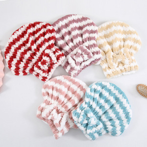 Bonnet <span class=keywords><strong>de</strong></span> douche double couche épaissi en velours corail, absorbant l'eau, pour femmes, idéal pour le <span class=keywords><strong>bain</strong></span> et le séchage des cheveux - Product Image 1