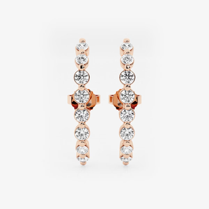 Boucles d'oreilles pendantes Ethereal 3 4 Ctw avec diamants ronds de laboratoire, éclat brillant, bijoux fins élégants et éthiques pour femmes - Product Image 1