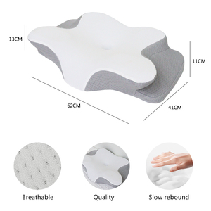 Thân thiện với môi cao cấp bộ nhớ bọt giường gối nhanh chóng vận chuyển Ergonomic thiết kế cong thoáng khí dệt kim gối hiện đại cho cổ - Product Image 4