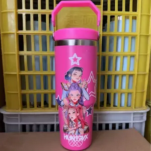 Gobelet isotherme KPOP <span class=keywords><strong>Demon</strong></span> Hunter 30oz 40oz Ice Tyrant en acier inoxydable 304 avec paille, pour voiture, groupe <span class=keywords><strong>Slayer</strong></span>, cadeau - Product Image 6