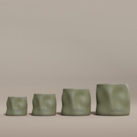 Pot à bougie en ciment céramique multi-volumes au design torsadé unique CH avec couvercle, grand récipient à bougie, diffuseur