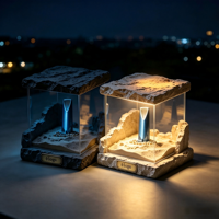 Artisanat en résine entièrement personnalisé, ornements LED, souvenirs de voyage du Moyen-Orient, cadeaux d'Arabie Saoudite, statue de mosquée