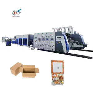 HS-C Series Automatic Box Folder Gluer Pizza Box Making Machine Corrugated Carton Box Production Line