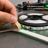 Светодиодная лента DC12V WS2812B, 60 светодиодов/м, 5050, медная, USB, IP20, внешняя, 10 мм, гибкая, с возможностью резки, 3-сегментная, для декоративной подсветки вывесок