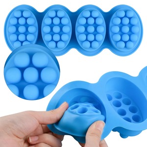 Molde de Silicona Ovalado 3D de 4 Cavidades para Jabón, Molde para Hacer Jabón Artesanal, Herramienta para Jabón de Masaje, Reutilizable, de Grado Alimenticio - Product Image 2