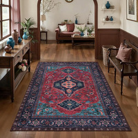 Grand tapis persan pour salon, tapis en velours cristal antidérapant, tapis vintage chic pour la décoration de la maison et de la chambre